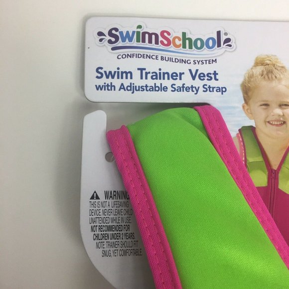 Swim School Swim Training Vest Level 2 UPF 50 20-33 LBS 20" Chest Flamingo New - Picture 3 of 12